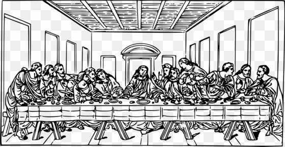 the last supper christian clip art eucharist drawing - last supper line art