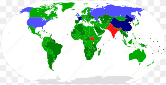 the making of a non-proliferation law - red and blue map of the world