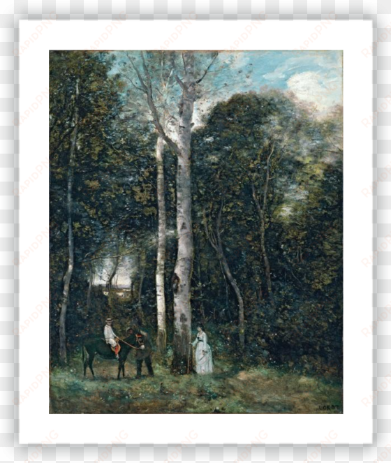 the parc des lions at port-marly - giclée-druck: corot's the parc des lions