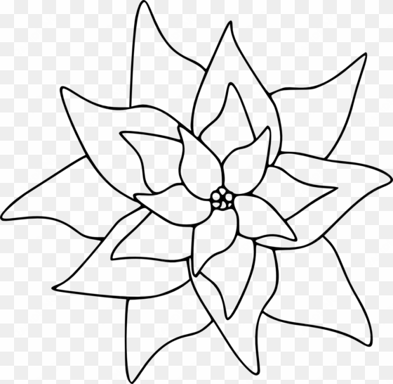 the poinsettia image in this free digital stamp is - poinsettia clipart black and white