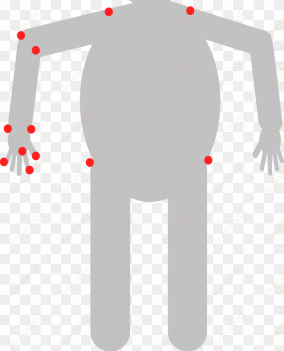 the sketch shows the marker position on the human body
