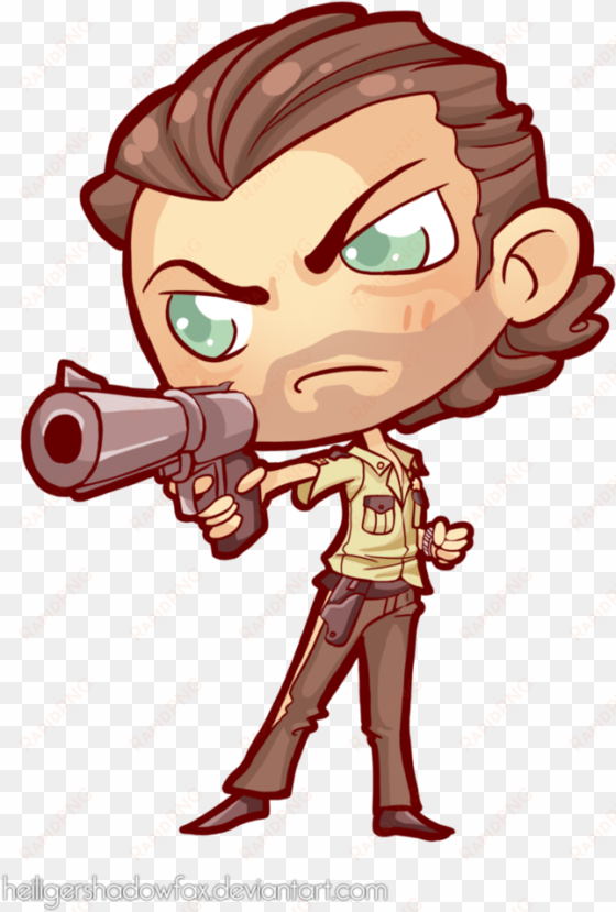 the walking chibi dead - cartoon rick walking dead