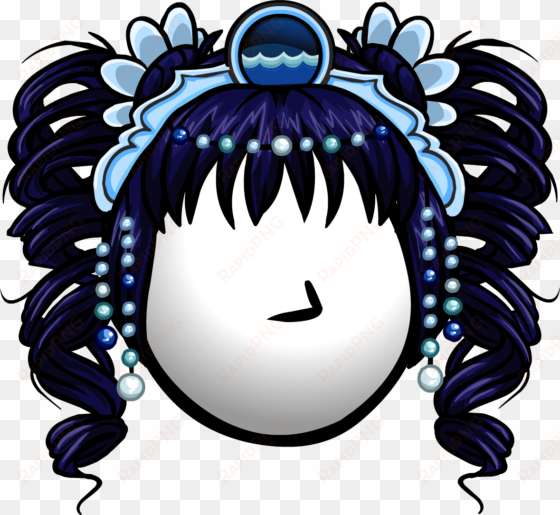 the water ripple icon - black hair club penguin