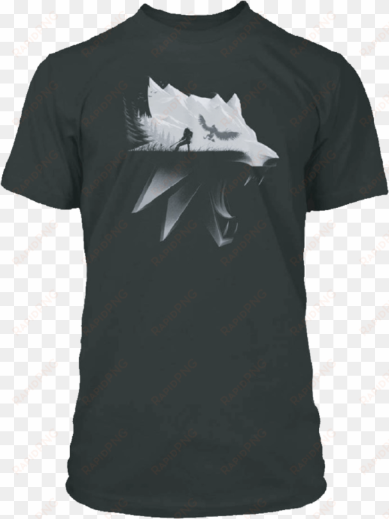 the witcher 3 wolf silhouette tee - koszulka the witcher 3 wolf silhouette xxl