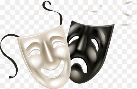 theater masks, carnival masks, theatres, black and - transparent clip art masks