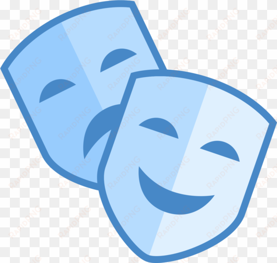 theatre clipart mask icon - theatre masks blue png