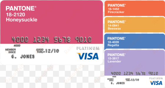 then i remembered seeing these pantone credit cards - visa logo color code