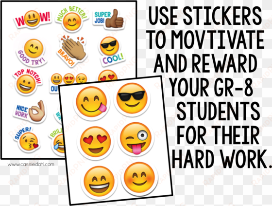These Fun Emoji Stickers Will Definitely Grab Your - Emoji Rewards Stickers - Classroom Reward Stickers transparent png image