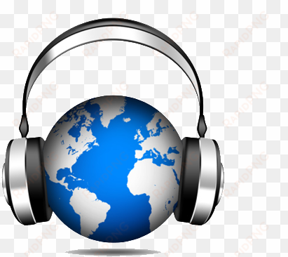 they turned the world upside down - globe with headphones png