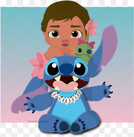 thinking about baby moana and stitch together makes - baby moana and stitch