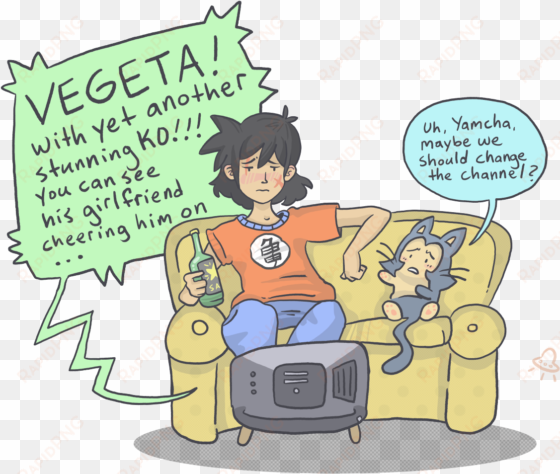 thinking about yamcha getting drunk and watching the - cartoon