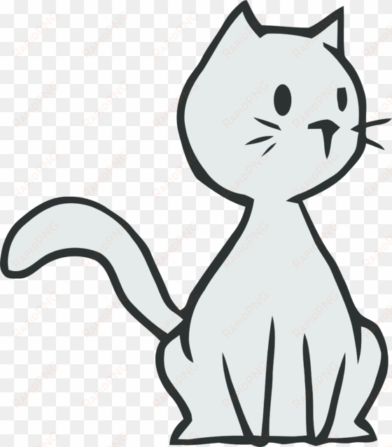 thinking cat clipart png - desenho de gato simples