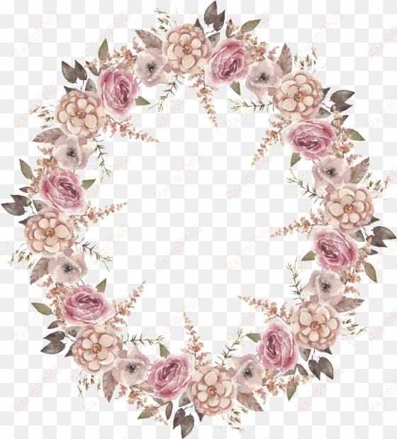 this backgrounds is pink wedding wreath transparent - wreath