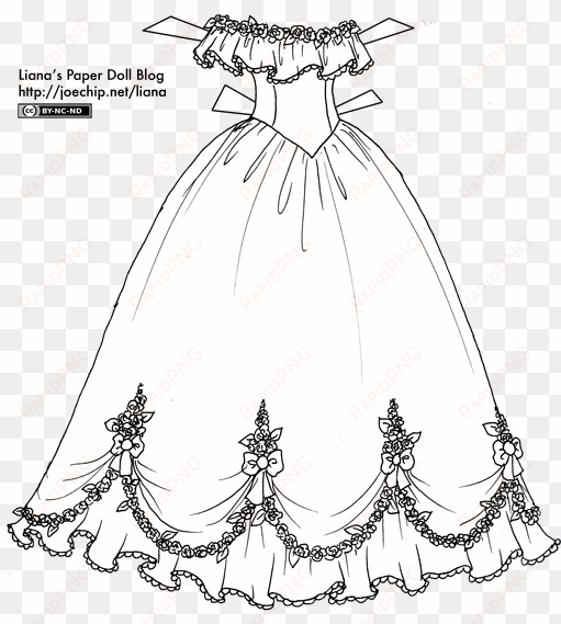 this dress will fit yesterday's paper doll - ball gown dress drawings