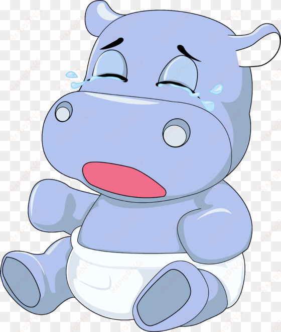this free icons png design of baby hippo crying