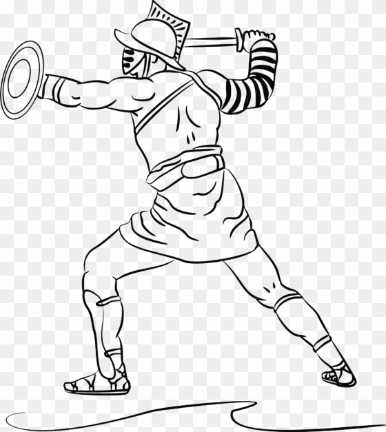 this free icons png design of gladiator line art