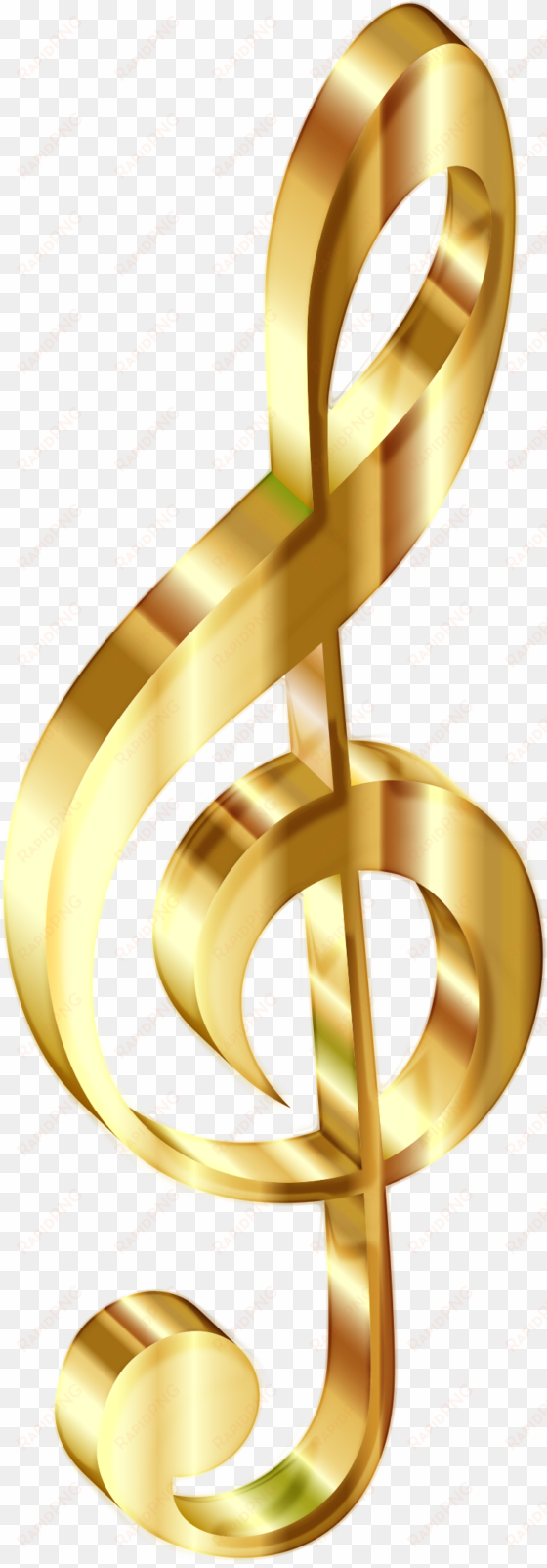 this free icons png design of gold 3d clef enhanced