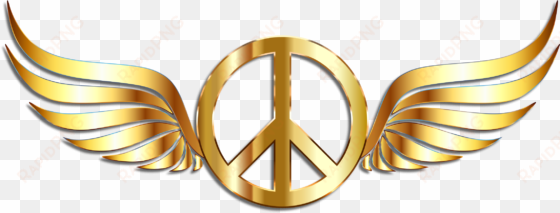 this free icons png design of gold peace sign wings