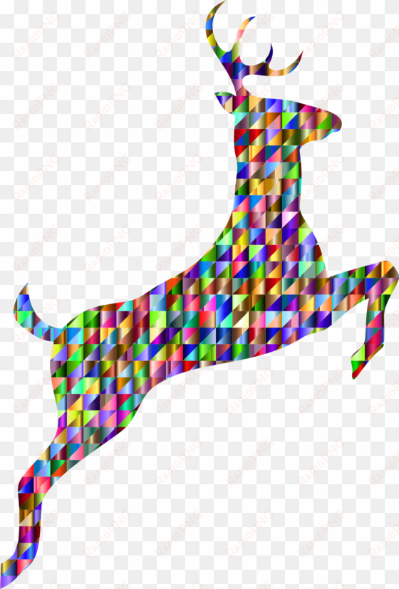 this free icons png design of low poly iridescent leaping
