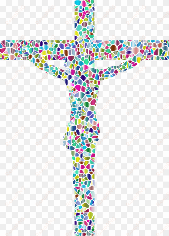 this free icons png design of polyprismatic tiled crucifix