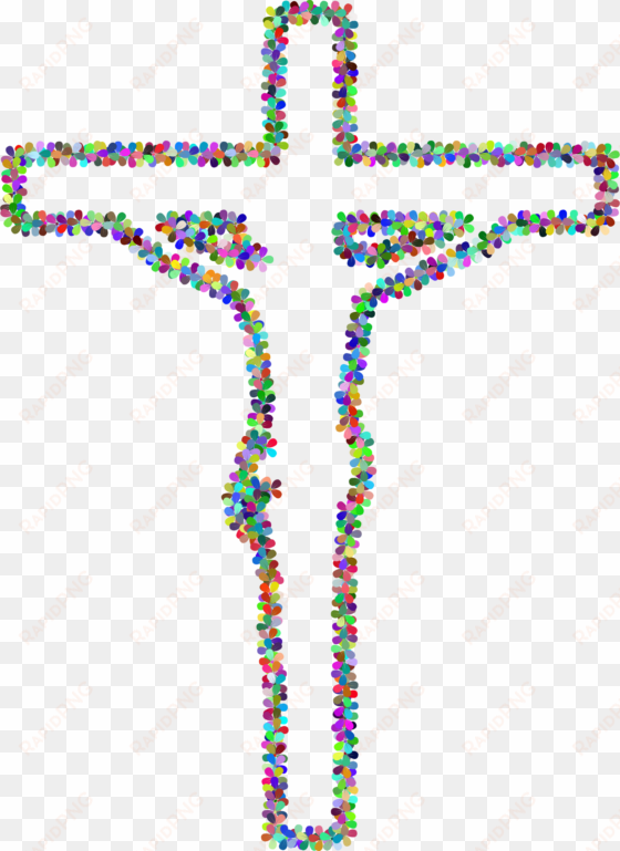 this free icons png design of prismatic floral crucifix