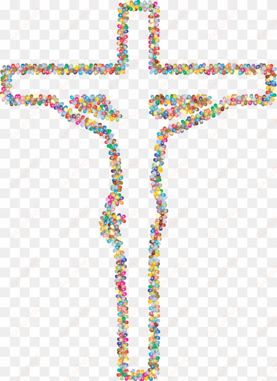 this free icons png design of prismatic floral crucifix