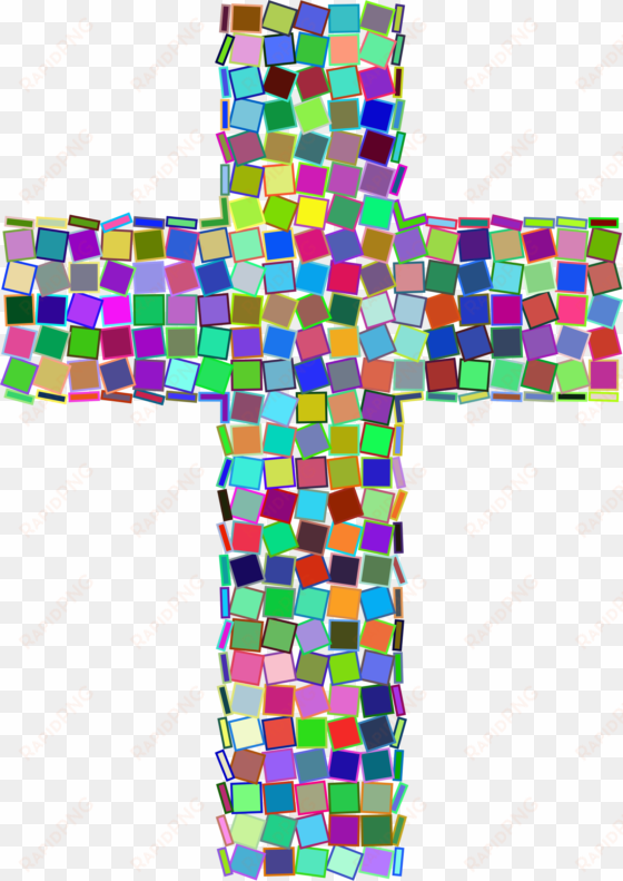 this free icons png design of prismatic mosaic cross