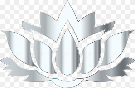 this free icons png design of silver lotus flower silhouette