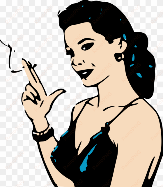 this free icons png design of smoking retro woman