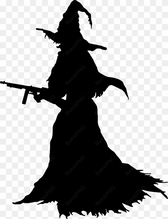 this free icons png design of witch with machine gun
