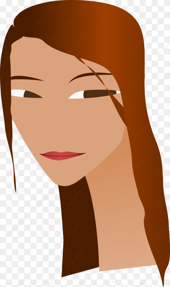 this free icons png design of woman's face with long