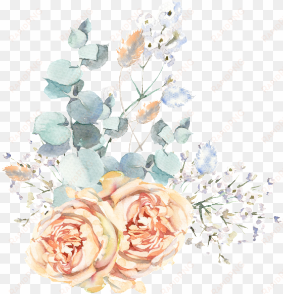 this graphics is hand painted wedding scene flowers - portable network graphics