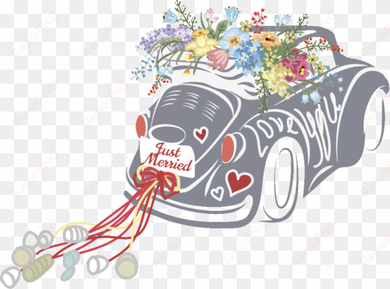 this graphics is wedding car wedding decoration vector - vector graphics