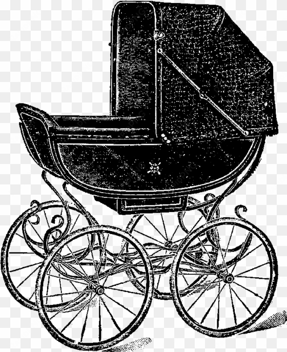 this is a very charming baby carriage digital stamp - vintage baby carriage png