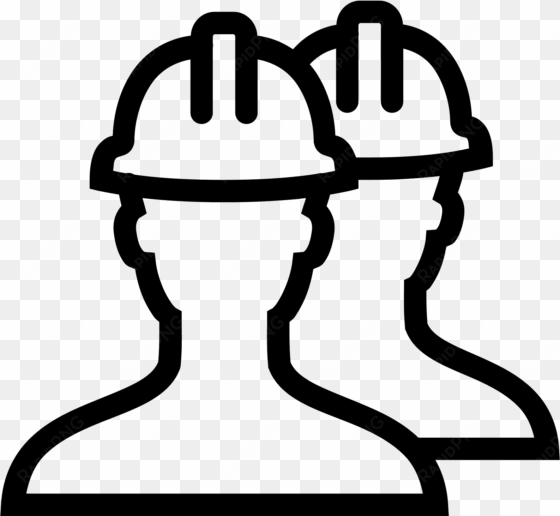 this is an image of two construction workers, one of - engineer line icon