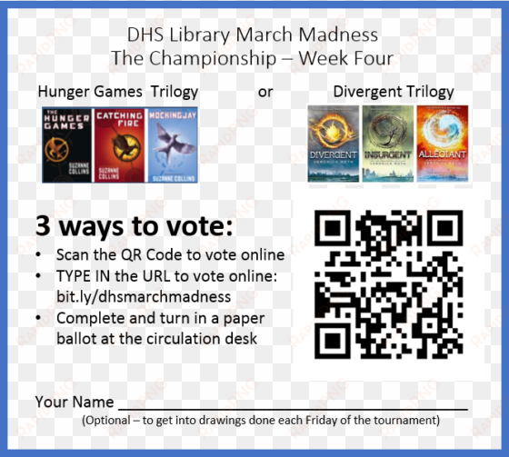 this year's library march madness book tournament was - march madness voting ballot