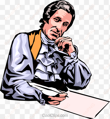 thomas jefferson royalty free vector clip art illustration - writing the declaration of independence gif