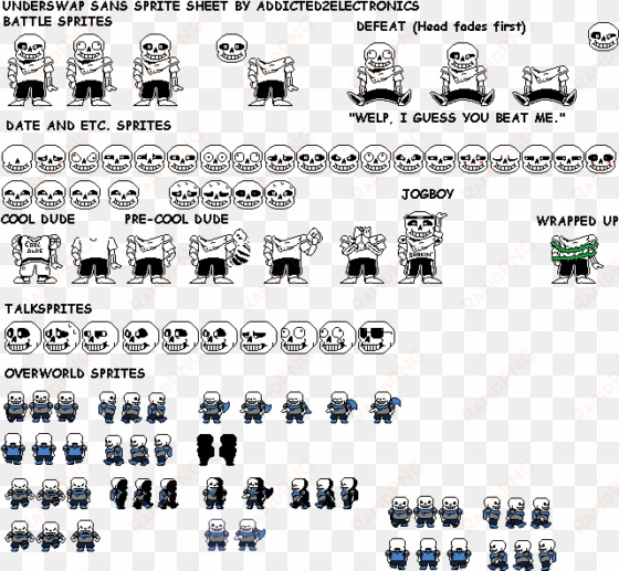 though you guys have not seen the first sprite sheet - sans fight sprite sheet