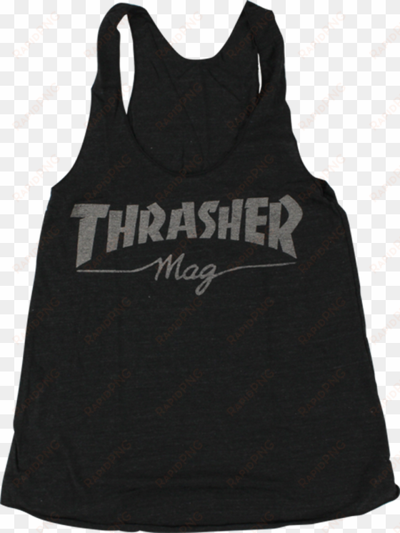 thrasher girls mag logo racerback tank m-blk hthr - thrasher magazine