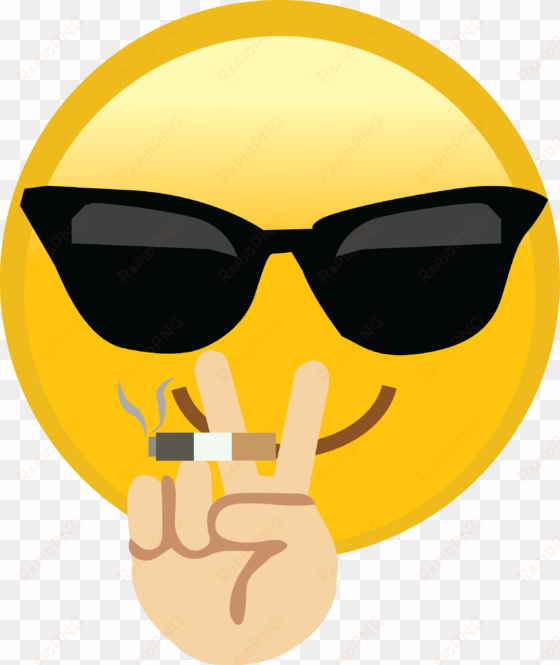 Thug Life Emoji - Smiling Face With Sunglasses Cool Emoji Mens Polo - transparent png image