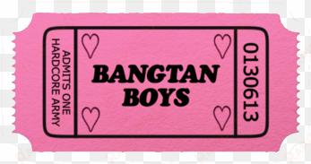 ticket bts kpop bangtan bangtanboys png cute pink - stickers tumblr png bts