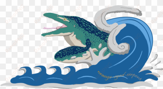 Tidal Wave Png Clip Art Free Stock - Mosasaur Png No Background transparent png image