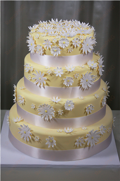 tiered daisy wedding cake - daisy sheet cake