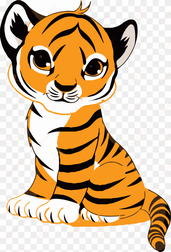 tiger face clip art royalty free tiger illustration - cute cartoon tiger cub