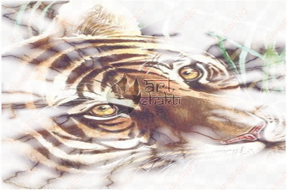 tiger glance watercolour painting lightning effect - painting