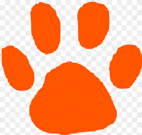 tiger paw print png - paw print orange art