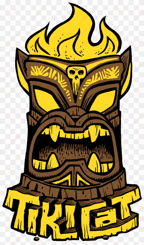 tikicat logo sticker - tiki culture