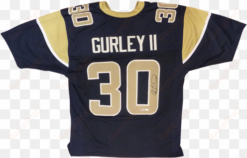 Todd Gurley Autographed Los Angeles Rams - Todd Gurley Autographed Rams 35x43 Custom Framed Jersey transparent png image
