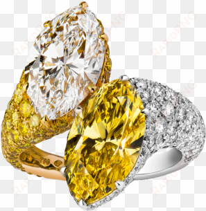 toi et moi fancy ring 1 yellow diamond min - engagement ring