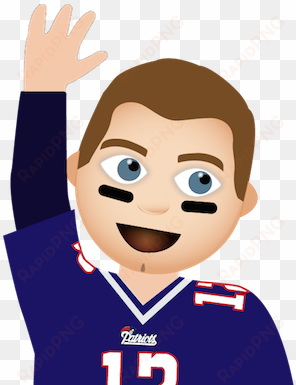 tom brady looking for a high five emoji - hand raised emoji boy